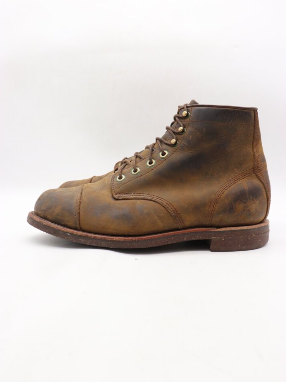 Vintage LL Bean Chippewa Katahdin Iron Men's 11.5 EE Brown Leather Boots Cap Toe - Picture 4 of 10
